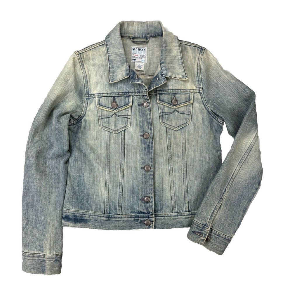 Vtg Old Navy Jacket Blue Denim Trucker Cowgirl 90s Y2K Women's Size Medium